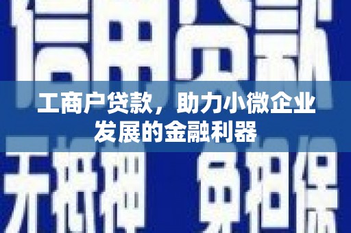 红安工商户贷款，助力小微企业发展的金融利器