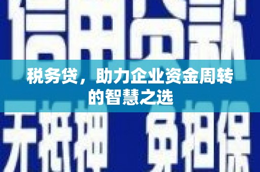 红安税务贷，助力企业资金周转的智慧之选