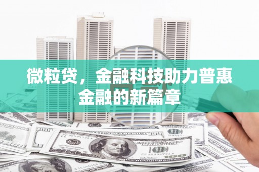 红安微粒贷，金融科技助力普惠金融的新篇章