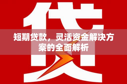 红安短期贷款，灵活资金解决方案的全面解析