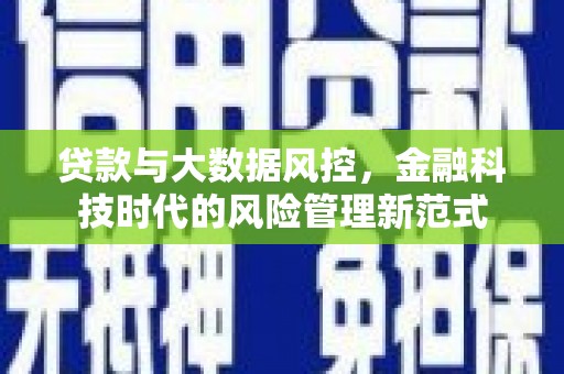 红安贷款与大数据风控，金融科技时代的风险管理新范式