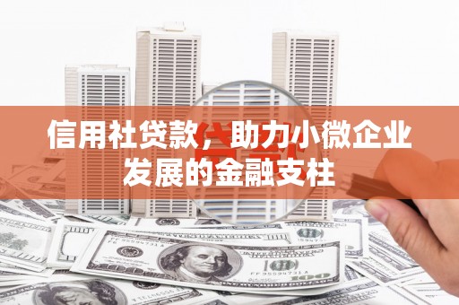 红安信用社贷款，助力小微企业发展的金融支柱