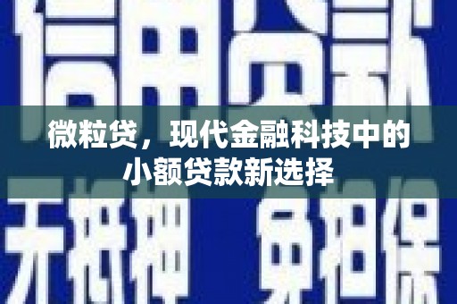 红安微粒贷，现代金融科技中的小额贷款新选择