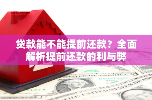 红安贷款能不能提前还款？全面解析提前还款的利与弊
