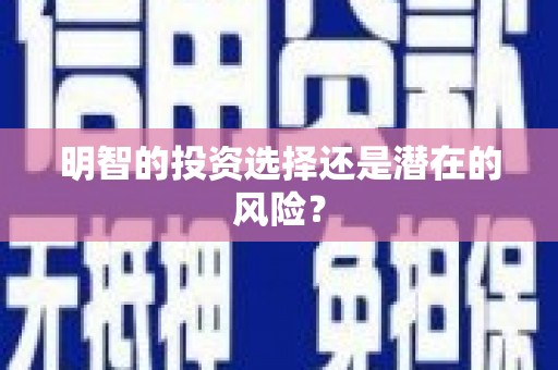 红安明智的投资选择还是潜在的风险？