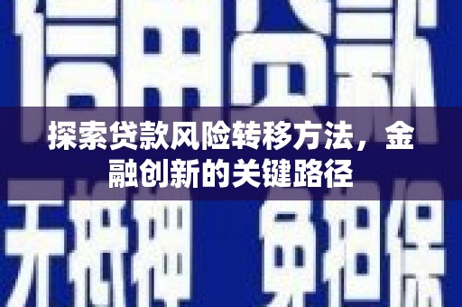 红安探索贷款风险转移方法，金融创新的关键路径