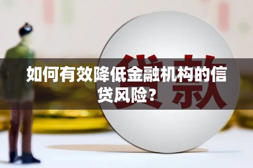 红安如何有效降低金融机构的信贷风险？