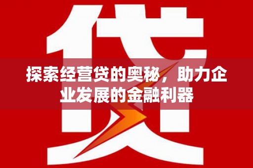 红安探索经营贷的奥秘，助力企业发展的金融利器
