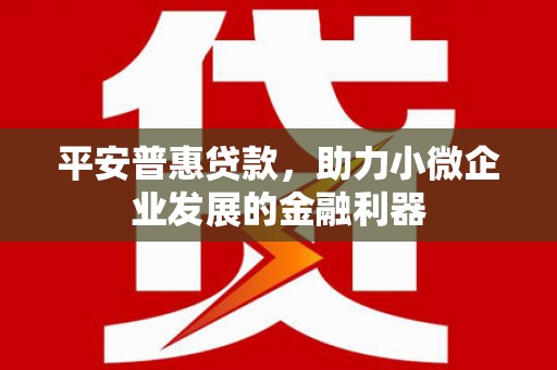 红安平安普惠贷款，助力小微企业发展的金融利器