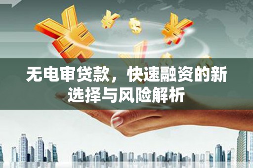红安无电审贷款，快速融资的新选择与风险解析