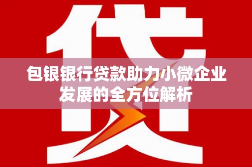 红安包银银行贷款助力小微企业发展的全方位解析