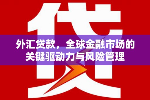 红安外汇贷款，全球金融市场的关键驱动力与风险管理