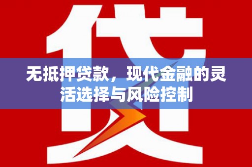 红安无抵押贷款，现代金融的灵活选择与风险控制