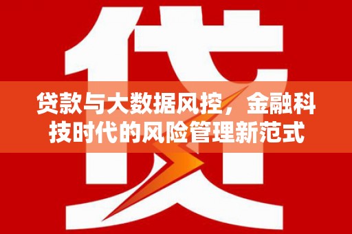 红安贷款与大数据风控，金融科技时代的风险管理新范式
