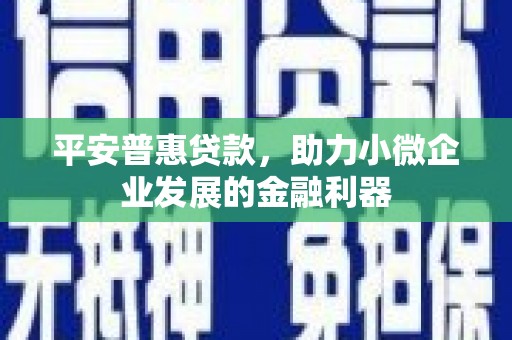 红安平安普惠贷款，助力小微企业发展的金融利器