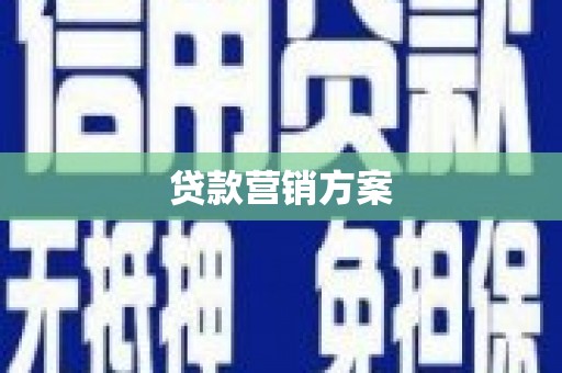 红安贷款营销方案