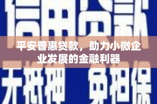 红安平安普惠贷款，助力小微企业发展的金融利器
