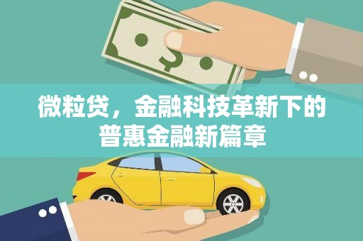 红安微粒贷，金融科技革新下的普惠金融新篇章
