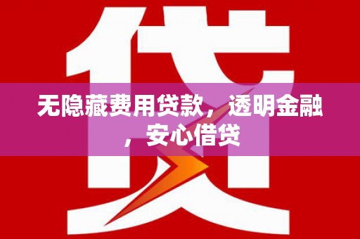 红安无隐藏费用贷款，透明金融，安心借贷