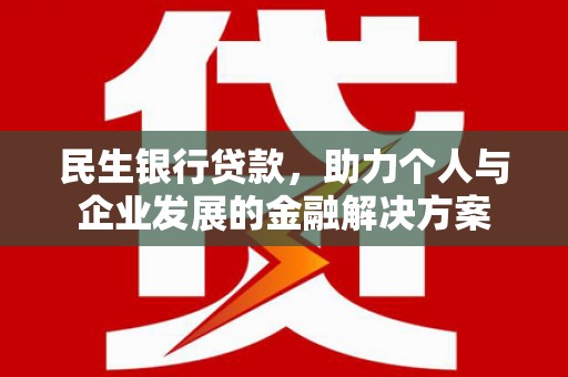 红安民生银行贷款，助力个人与企业发展的金融解决方案