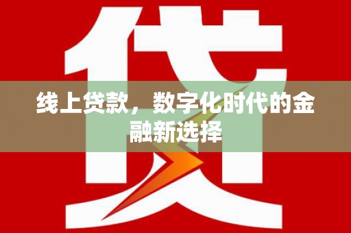 红安线上贷款，数字化时代的金融新选择