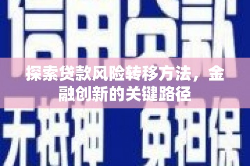 红安探索贷款风险转移方法，金融创新的关键路径