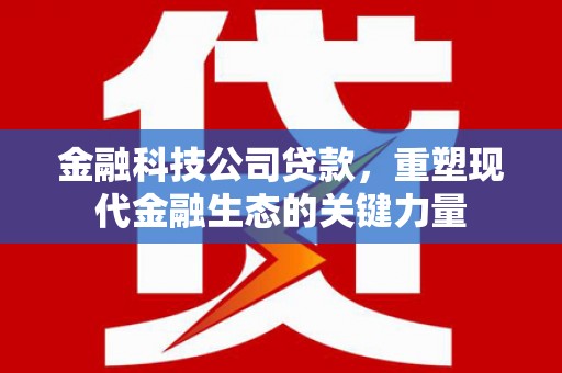 红安金融科技公司贷款，重塑现代金融生态的关键力量