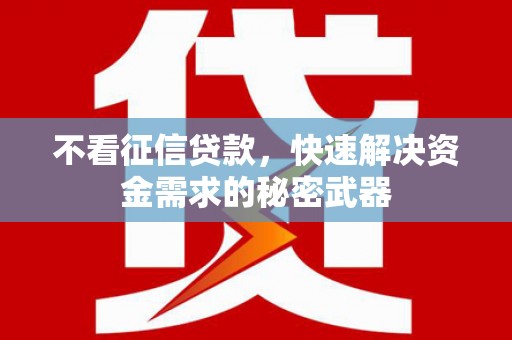 红安不看征信贷款，快速解决资金需求的秘密武器