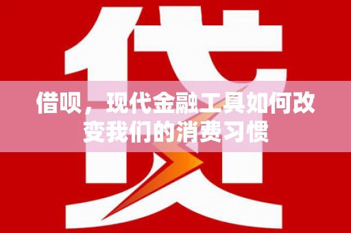 红安借呗，现代金融工具如何改变我们的消费习惯
