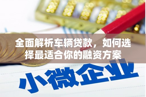 红安全面解析车辆贷款，如何选择最适合你的融资方案