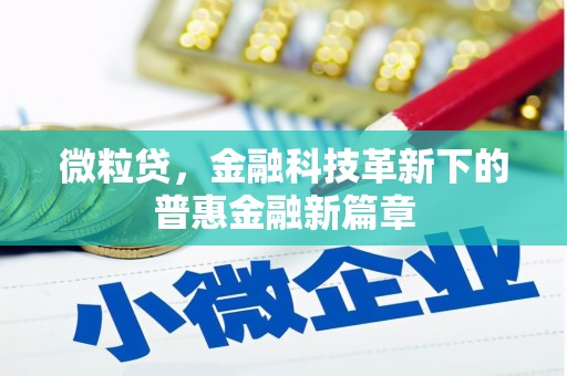 红安微粒贷，金融科技革新下的普惠金融新篇章