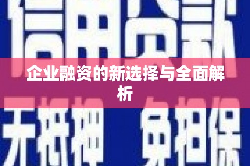 红安企业融资的新选择与全面解析