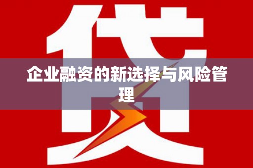 红安企业融资的新选择与风险管理