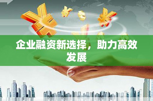 红安企业融资新选择，助力高效发展